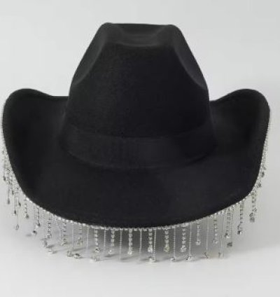 Rhinestone Fringe Western Cowboy Hat