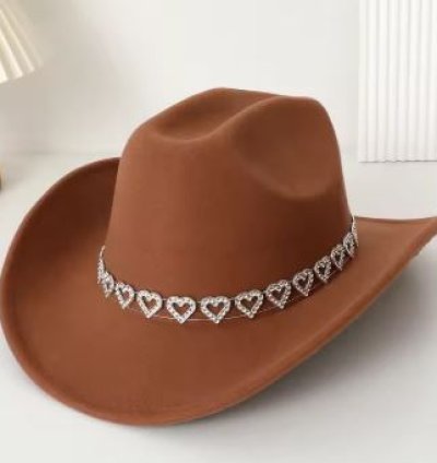 Rhinestone Necklace Decorated Cowboy Hats