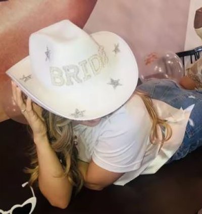 White Bride Crystal Cowgirl Hat