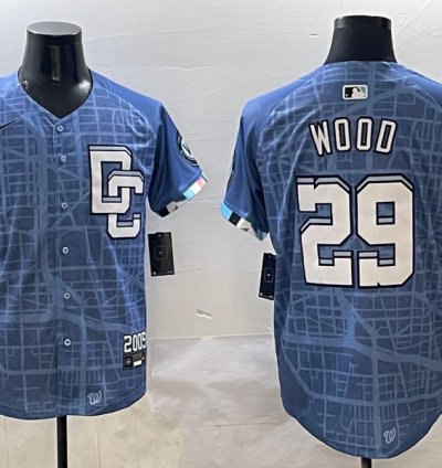 Washington Nationals James Wood Blue 2025 City Connect Limited Jersey