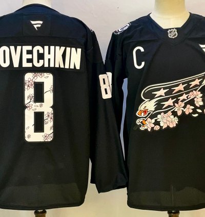 Washington Capitals Alexander Ovechkin Black Cherry Blossom Jersey