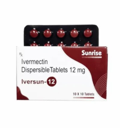 12mg tabs Ivermectine Iversun parasitic and worm infestations 10 pills