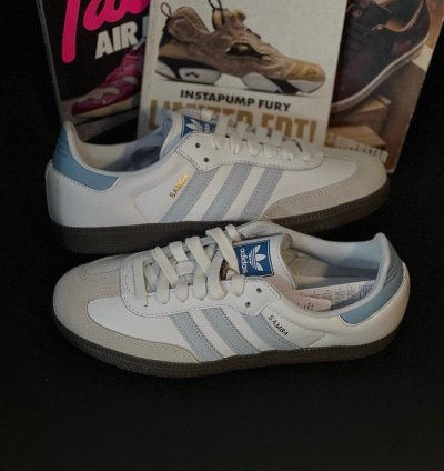 adidas shoes Samba OG White Halo Blue - ID2055