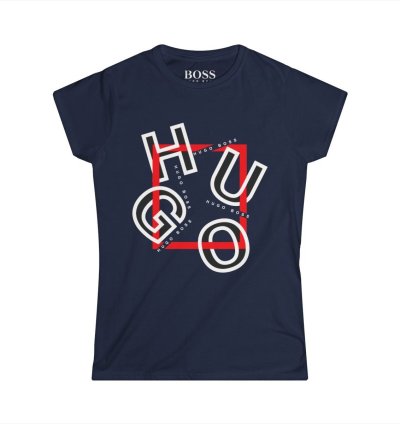 Hugo Boss Shirt Women's Softstyle Tee S to 2XL Navy