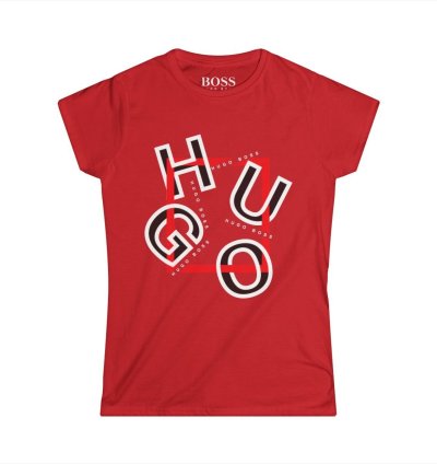 Hugo Boss Shirt Women's Softstyle Tee S to 2XL Red