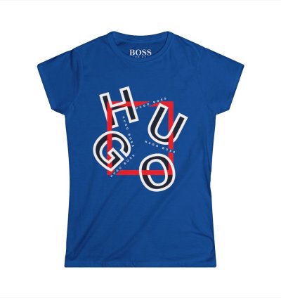 Hugo Boss Shirt Women's Softstyle Tee S to 2XL Royal Blue