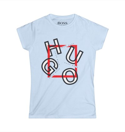 Hugo Boss Shirt Women's Softstyle Tee S to 2XL Light Blue