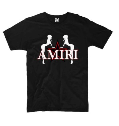 Amiri Stars Girl Logo T-Shirt Size USA Black