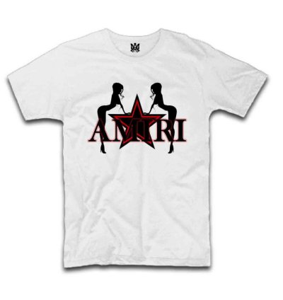 Amiri Stars Girl Logo White T-Shirt USA Size