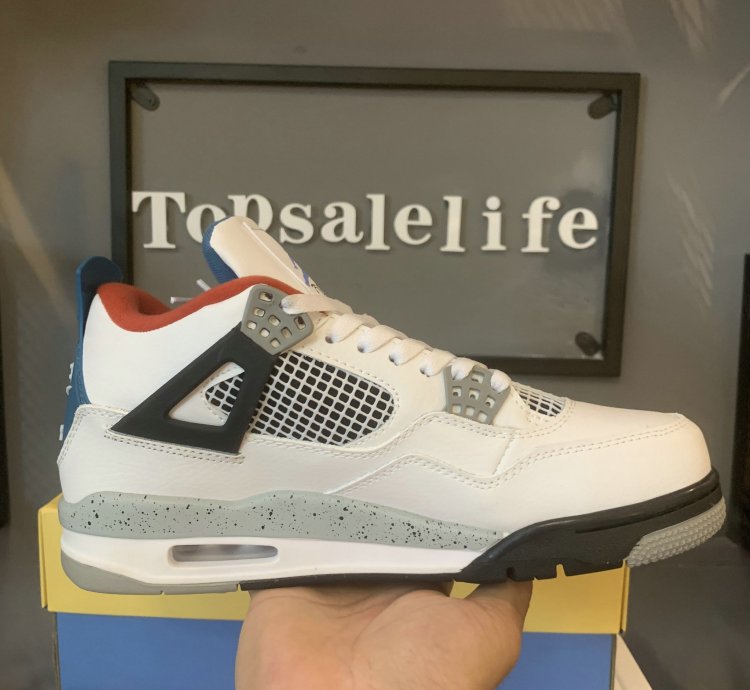 Jordan 4 Retro What The MILITARY BLUE-FIRE RED-BLACK-CEMENT GREY  CI1184-146