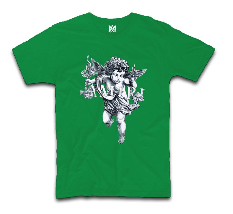 AMIRI Black Shaded Cherub Logo T-Shirt