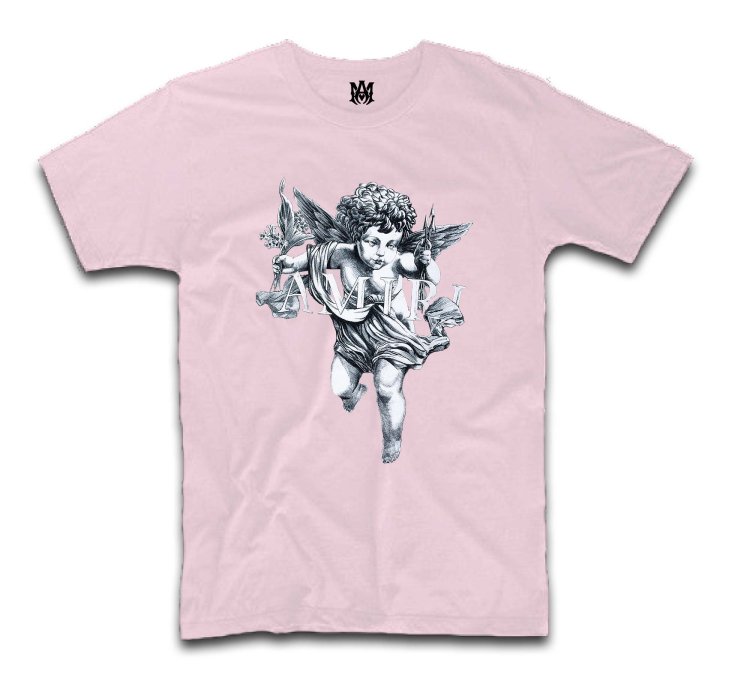 AMIRI Black Shaded Cherub Logo T-Shirt