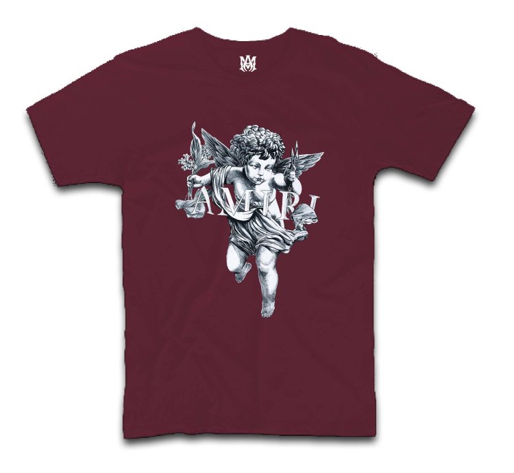 AMIRI Black Shaded Cherub Logo T-Shirt