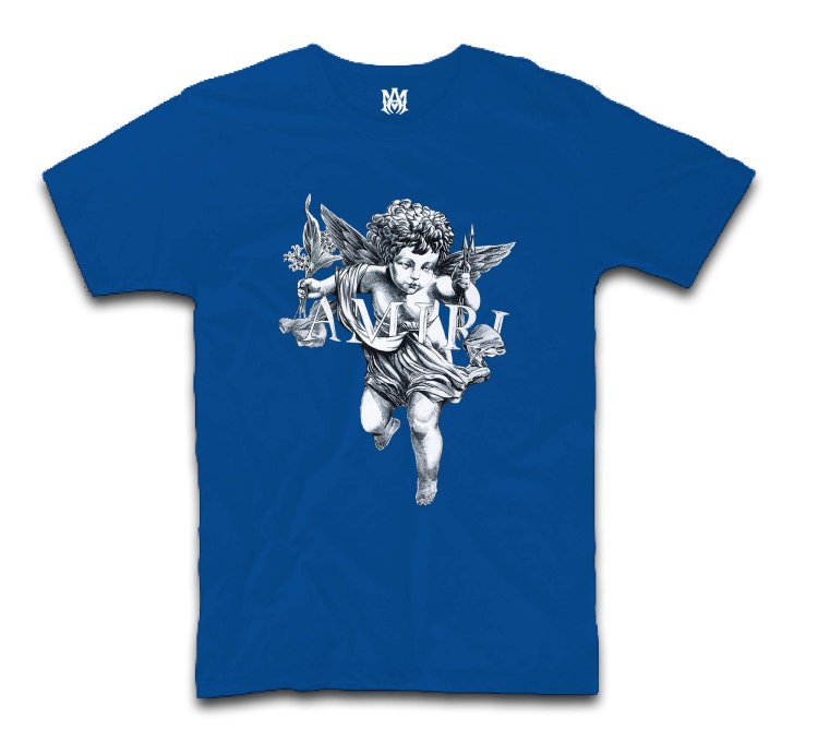 AMIRI Black Shaded Cherub Logo T-Shirt