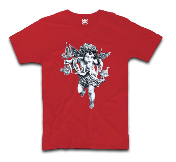 AMIRI Black Shaded Cherub Logo T-Shirt