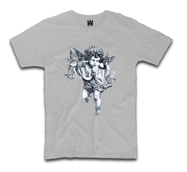 AMIRI Black Shaded Cherub Logo T-Shirt