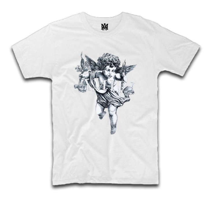 AMIRI Black Shaded Cherub Logo T-Shirt