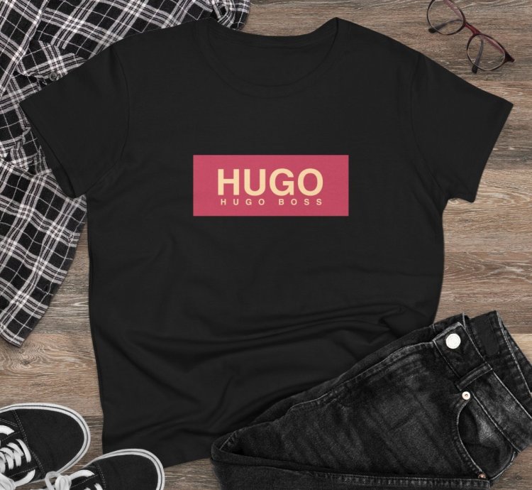 T Shirt Hugo Boss Women Tee Black Size USA
