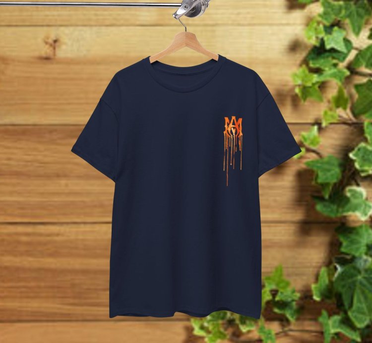 Amiri MA Core Paint Drip T-Shirt Navy Shirt USA Size