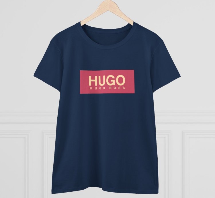 T Shirt Hugo Boss Women Tee Navy Size USA