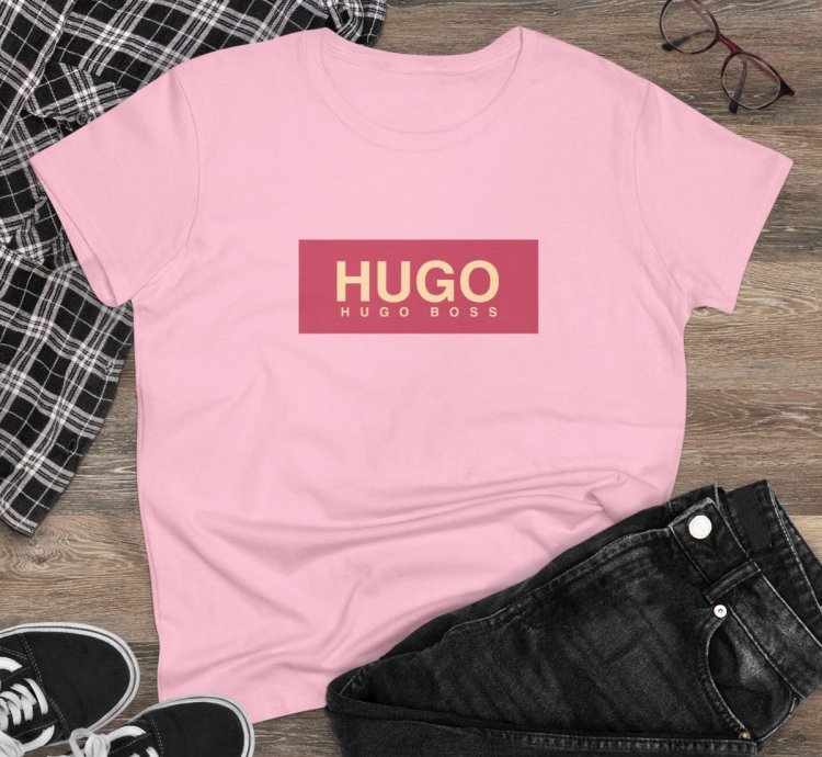 T Shirt Hugo Boss Women Tee Light Pink Size USA