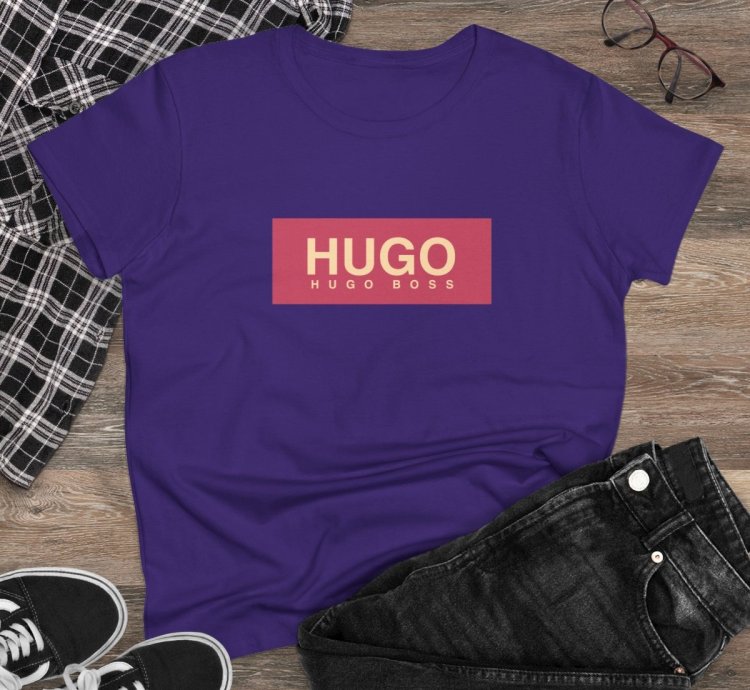 T Shirt Hugo Boss Women Tee Purple Size USA