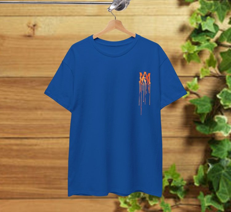 Amiri MA Core Paint Drip T-Shirt Royal Blue Shirt USA Size