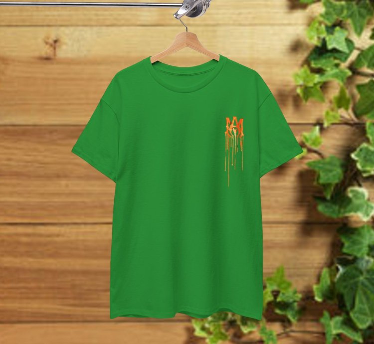 Amiri MA Core Paint Drip T-Shirt Irish Green Shirt USA Size
