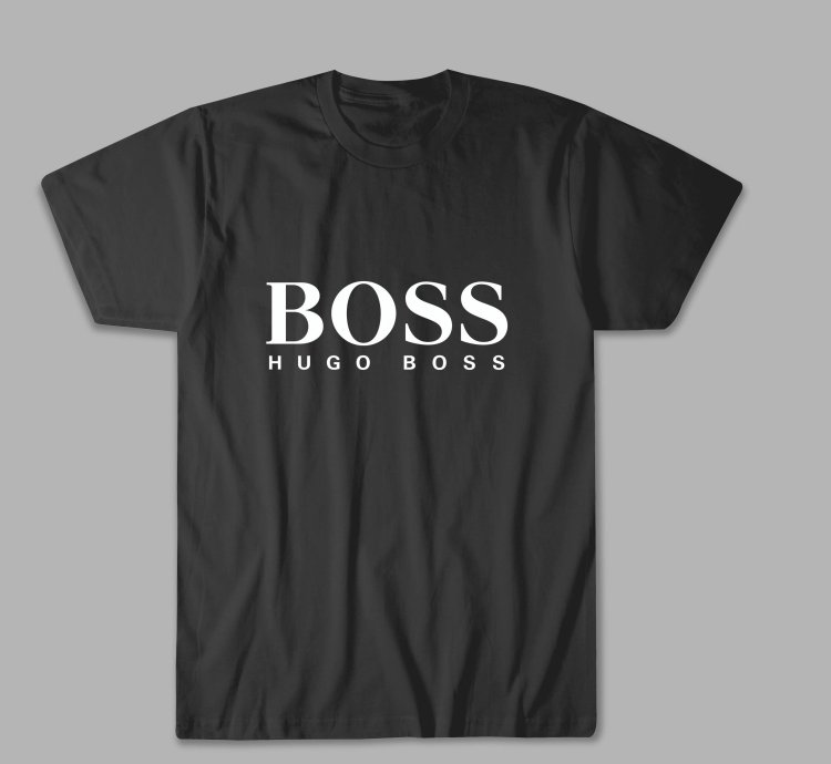 Hugo Boss Logo Unisex Black T Shirt - Size USA