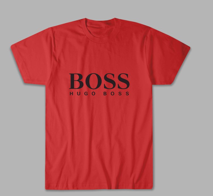 Hugo Boss Logo Unisex Red T Shirt - Size USA