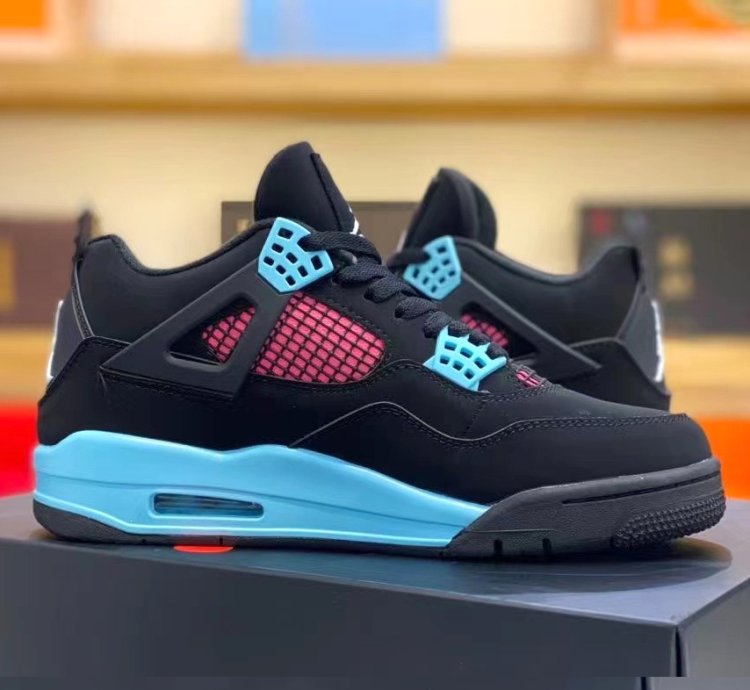 Jordan 4 Retro ' Black Blue Vivid Pink ' Thunder Sneakers