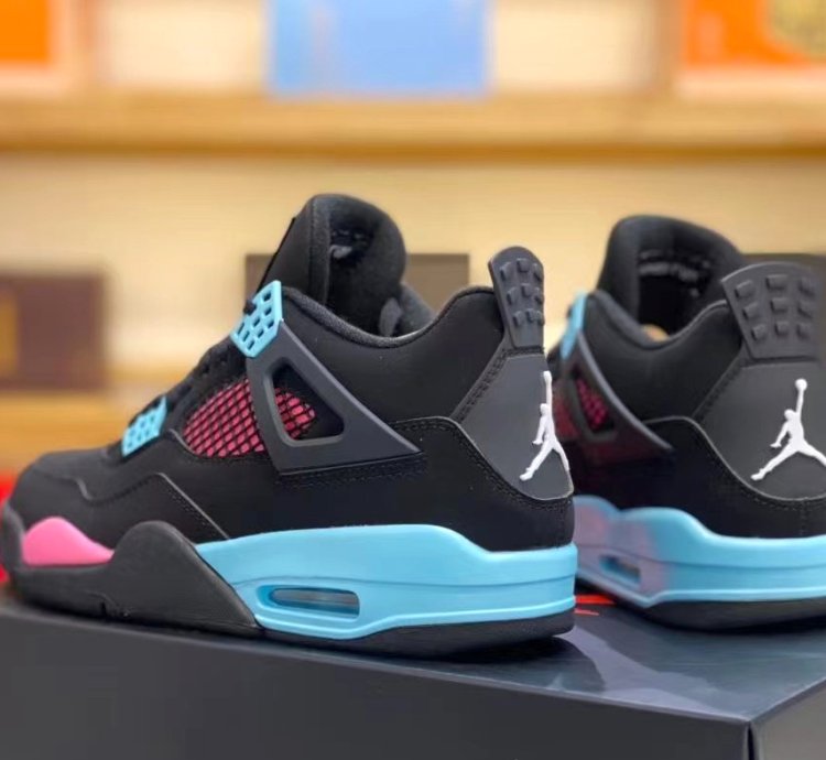 Jordan 4 Retro ' Black Blue Vivid Pink ' Thunder Sneakers