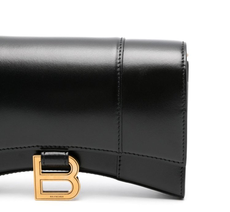 Balenciaga Hourglass Leather Wallet On Chain