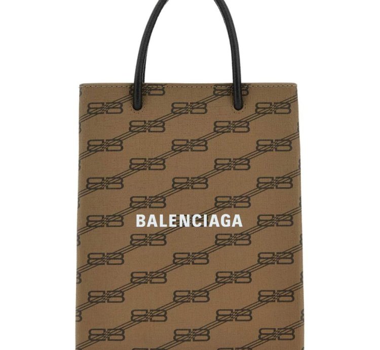 Balenciaga BB Monogram Print Tote Bag