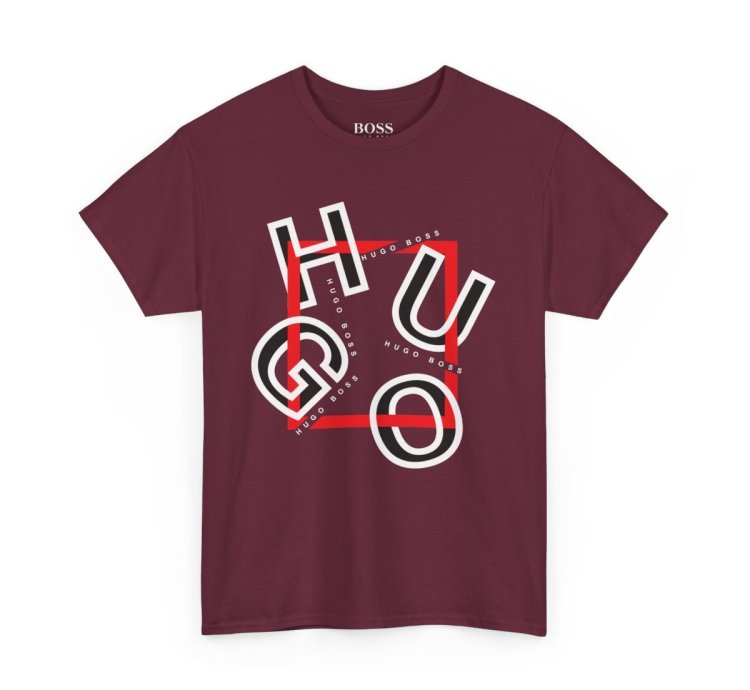 HUGO BOSS Shirt Size Usa S to 5XL Maroon