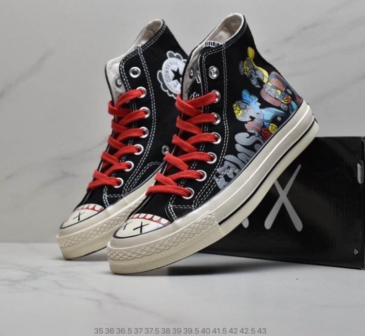 110 KAWS Companion x Converse Chuck Taylor All Star 1970 Hi Passing Through Grey