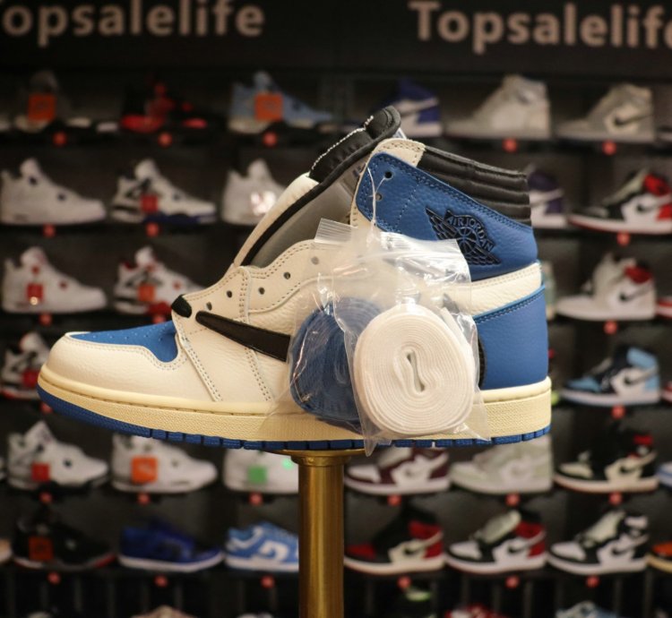 Fragment Design x Travis Scott x Air Jordan 1 Retro High 'Military Blue