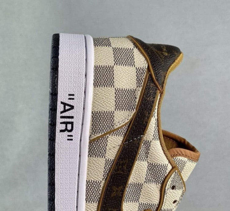 LV x Jordan 1 Low Damier Azur Brown Monogram