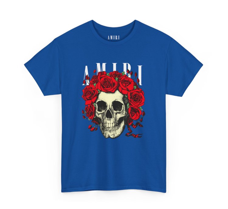 Amiri Rose Skull Royal T-shirt - Size Usa