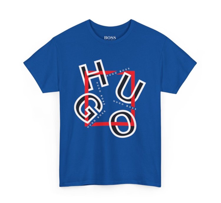 HUGO BOSS Shirt Size Usa S to 5XL Royal Blue