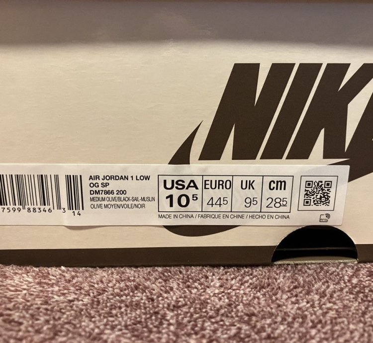 Air Jordan 1 Low OG SP Travis Scott Olive SIZE 10 5