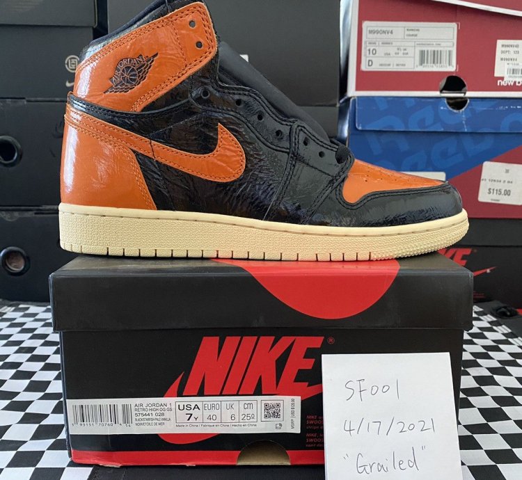 Air Jordan 1 Retro High Shattered Backboard 3 0 GS Size 7Y