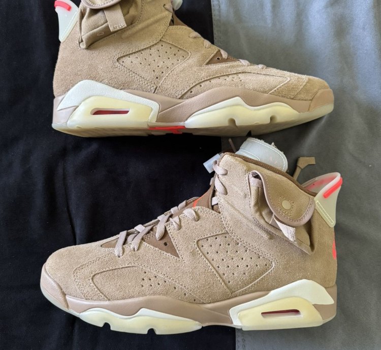 Air Jordan 6 Retro Travis Scott British Lhaki
