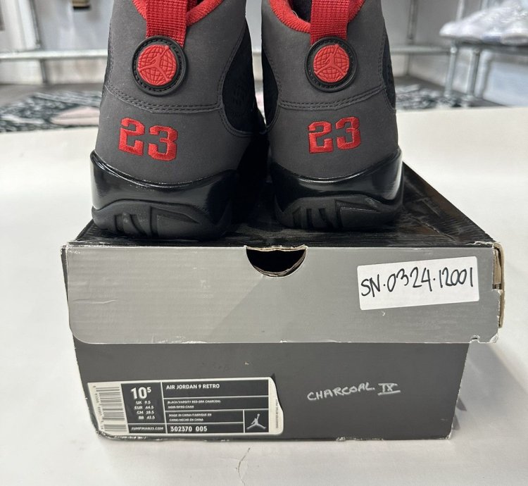 Air Jordan 9 retro black varsity red-dark charcoal 2010