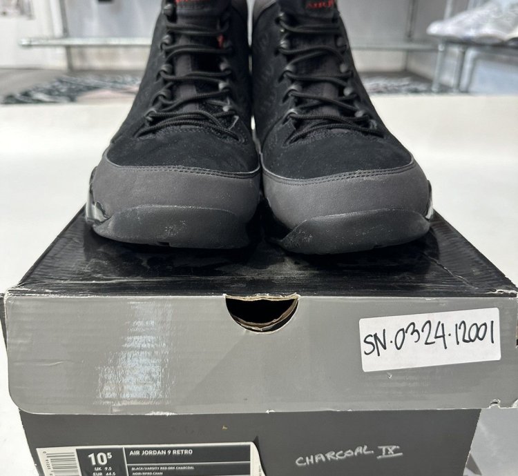 Air Jordan 9 retro black varsity red-dark charcoal 2010