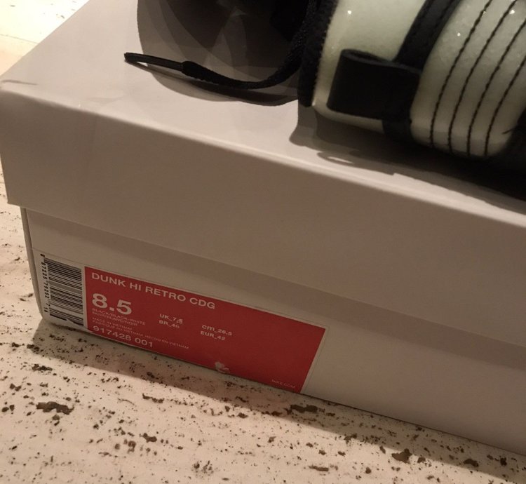 DS Nike Dunk High Comme Des Gar ons Clear