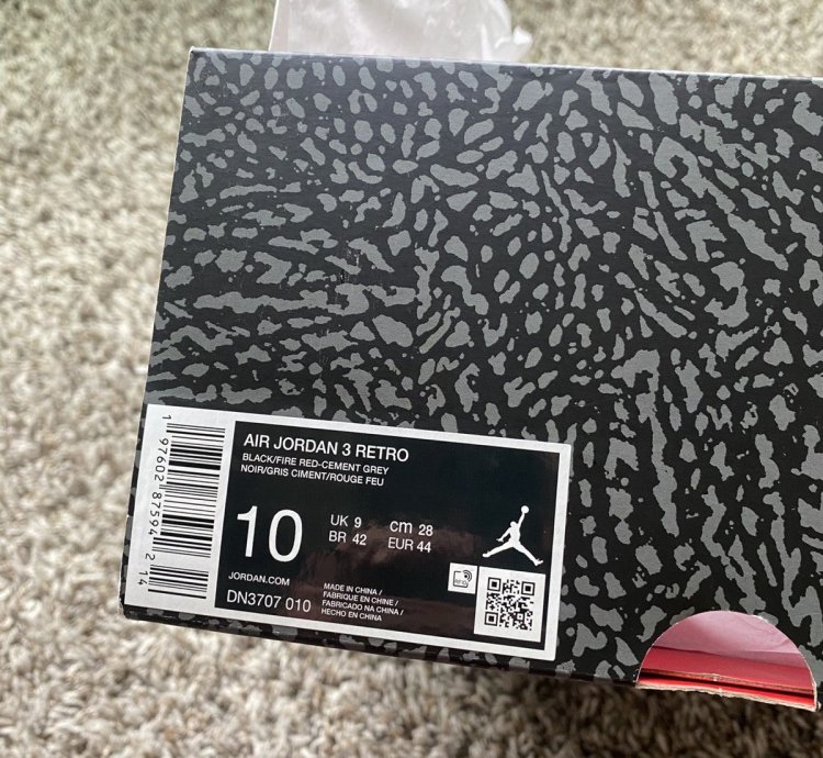 JORDAN 3 BLACK CEMENT 2024 NEW