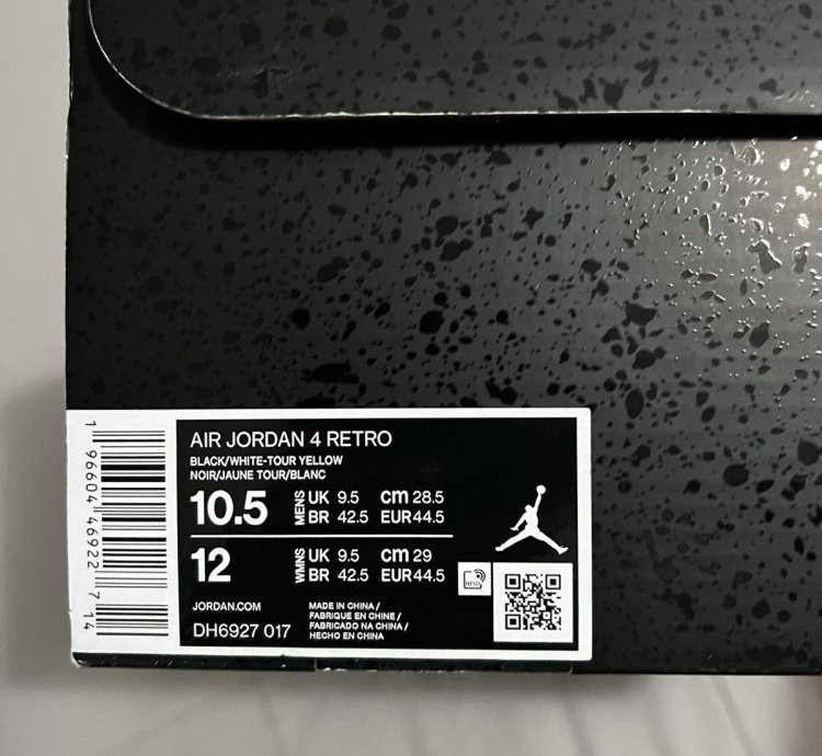 Jordan 4 Black and Yellow