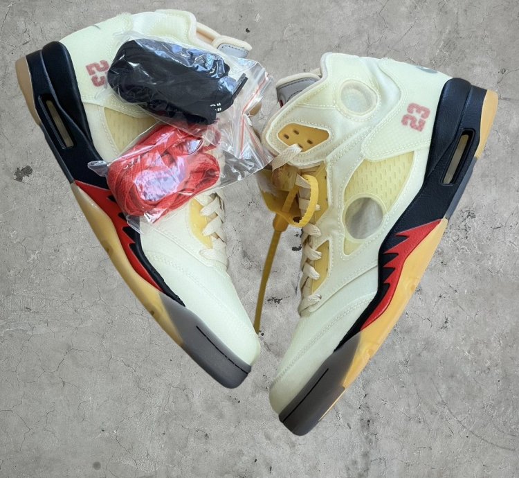 Jordan 5 Off-White Sail Sneakers