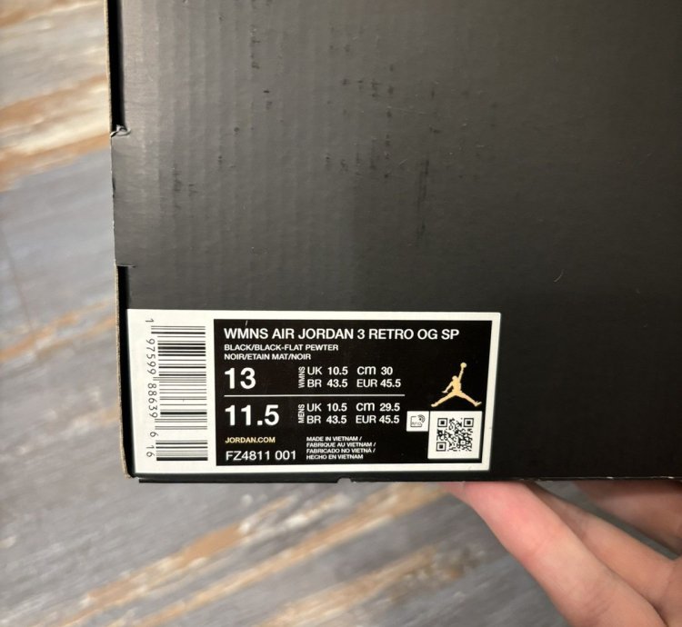 Ma Maniere Air Jordan 3 Black Men 11 5